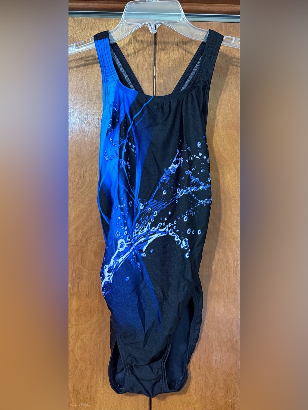 Speedo Women’s Blue Splash-Print Swimsuit